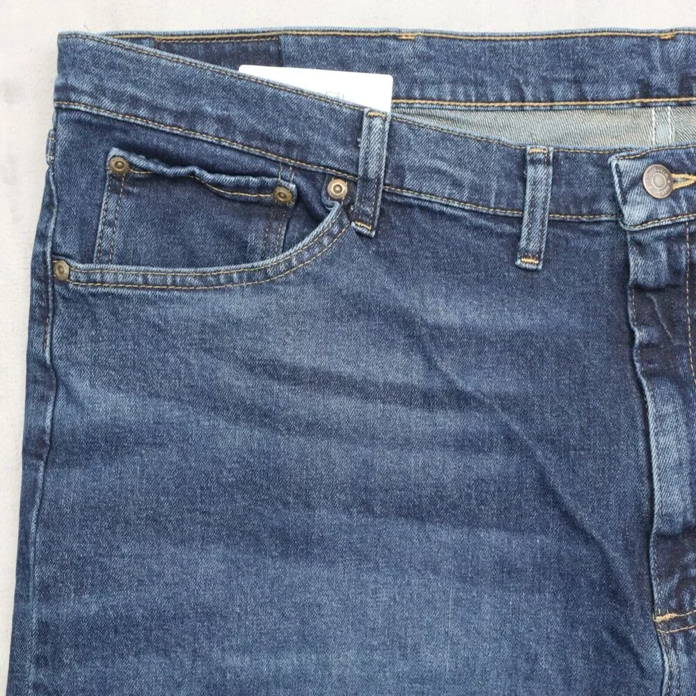 Wrangler Jeans Pants Mens 44x29 Blue High Waist Relaxed Fit Straight Cut Denim